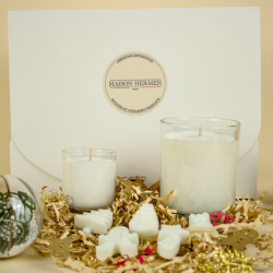 Coffret mixte (1 bougie généreuse + 1 mini-bougie + 5 petits fondants d'hiver)