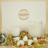 Coffret mixte (1 bougie généreuse + 1 mini-bougie + 5 petits fondants d'hiver)